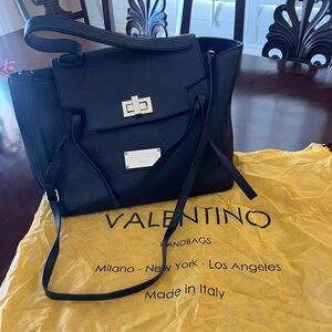 Valentino Black Leather Satchel